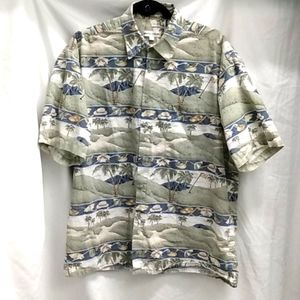 Pierre Cardin Hawaiian Golf Scene Shirt large